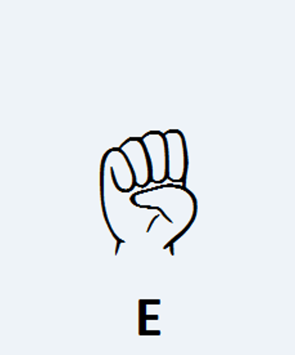 E em Língua de Sinais